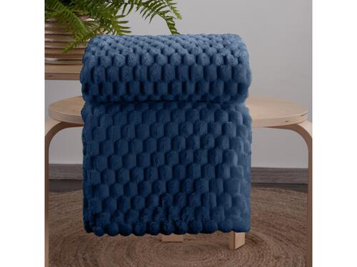 3D mäkká štrukturovaná deka - Cindy 6 modrá, 130 x 160 cm